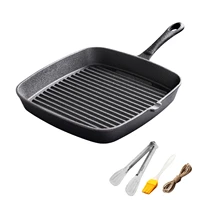 frying kitchen cast iron with handle camping easy clean steak multifunctional for stove picnic grill pan cookware home non stick