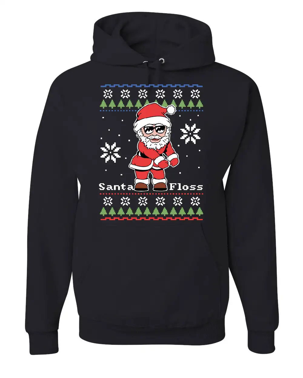 

Santa Flossing Ugly Sweater Hoodie Merry Christmas Floss Xmas Sweatshirt