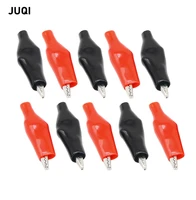 20pcs lot 28mm metal alligator clip g98 crocodile electrical clamp for testing probe meter blackred with plastic boot