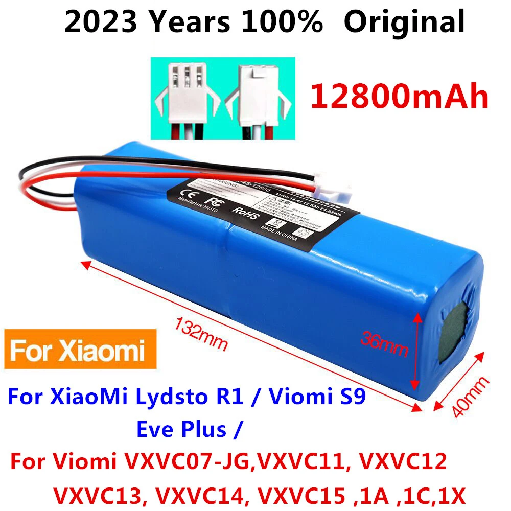 

100% New Original High Quality Rechargeable Li-ion Battery For XiaoMi Lydsto R1 Viomi S9 Eve Plus Robot Vacuum Cleaner Bateria