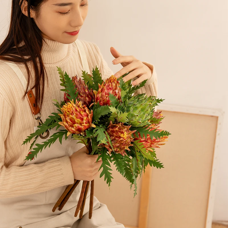 

Zerolife Artificial Decorations Silk Fake Plant Milk Thistle For Home Living Room Decorations Table Vase Simulation Flowers