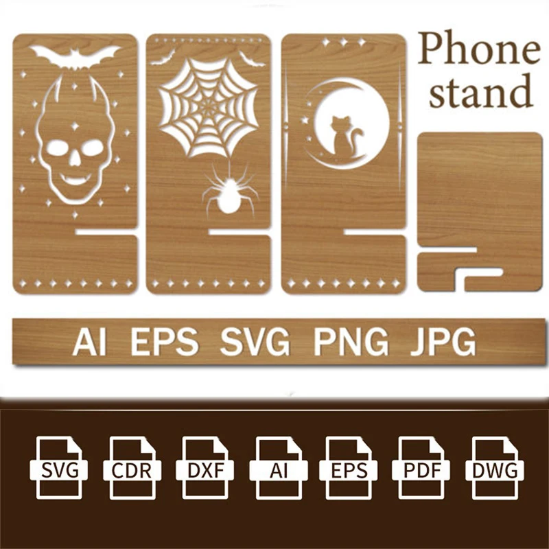 

Шаблон подставки для телефона с вырезанной лазерной резкой AI/CDR/EPS/PDF векторные файлы шаблоны модели для лазерной резки ЧПУ