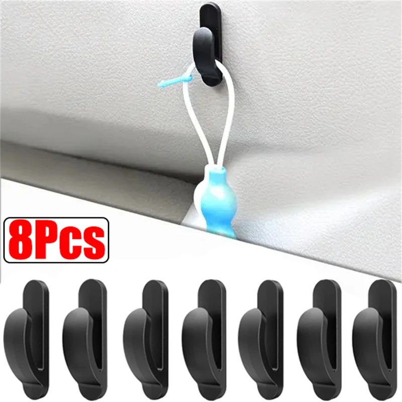 

8Pcs/Lot Car Glue Hooks Mini Self Adhesive Durable Small Holder Automobile Interior garbage bag Organizer Ornament For Car truck