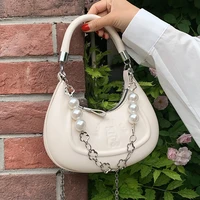 cgcbag pearl chain luxury women shoulder bag high quality pu leather luxury designe handbag 2022 fashion female crossbody bags