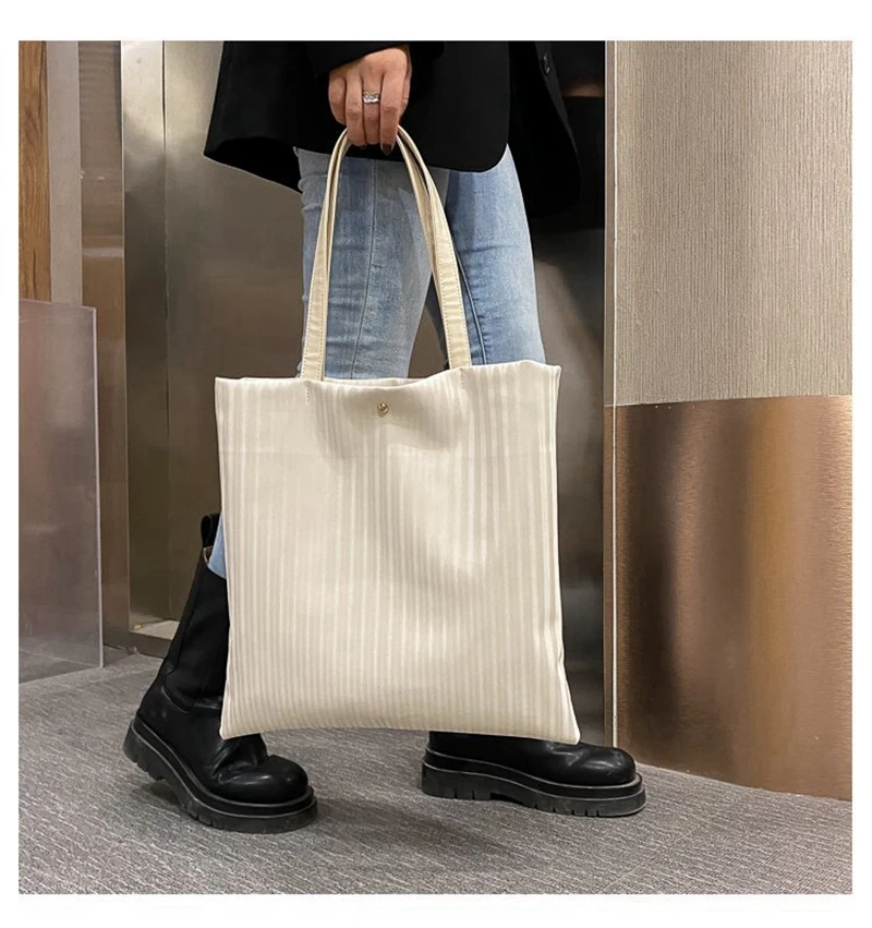 Popular Simple large capacity Tote Shopper Bag trendy shoulder bag for women Solid Color Casual HandBag With Zipper