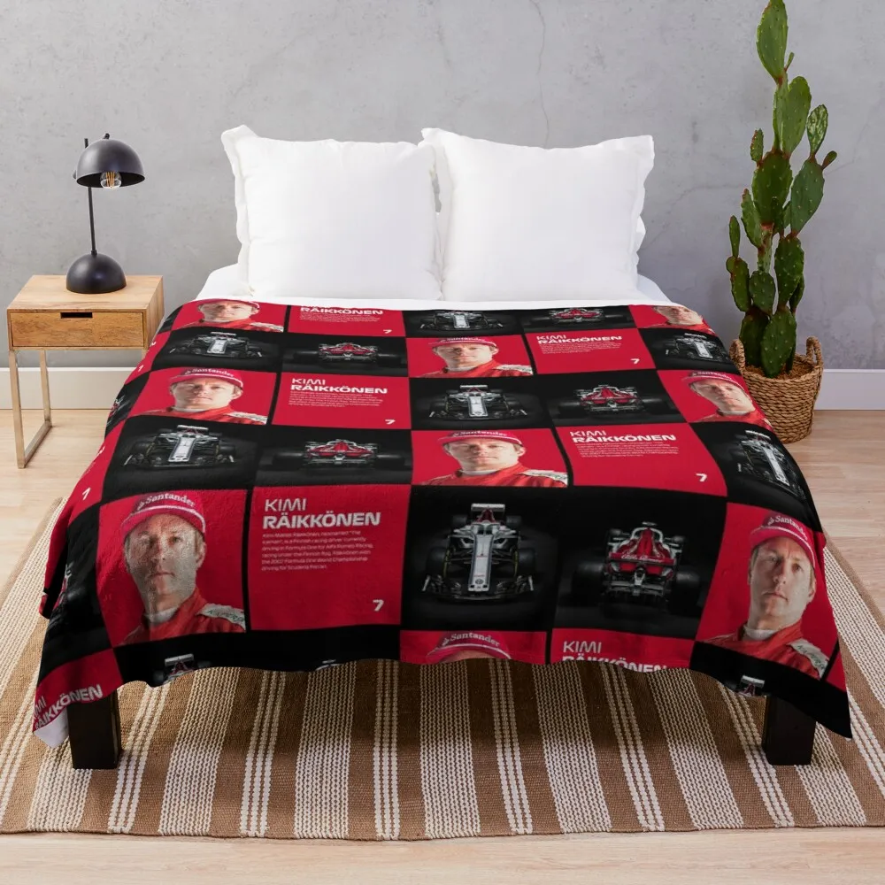 

F1 Kimi Rikknen 7 Throw Blanket Tufting Camping Blanket Hair Blanket