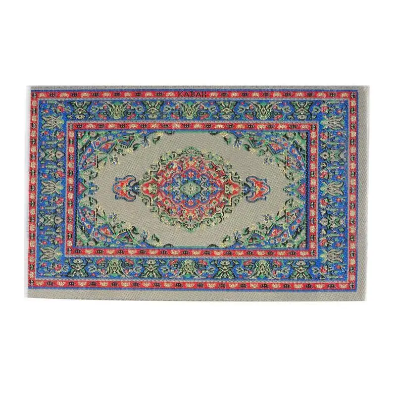 

Аксессуары для кукольного домика в масштабе 1/12, имитация чистого плетеного домашнего ковра, модель 10*15 см, украшение для кукольного домика ...