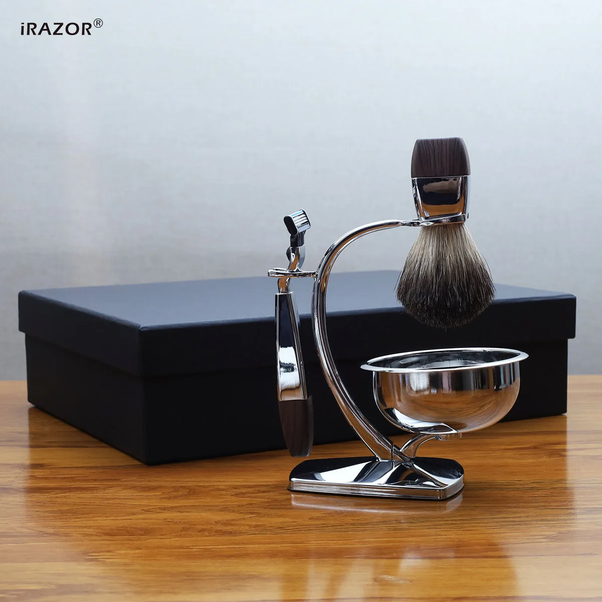 iRAZOR Luxury Mach 3 безопасная бритва мужской набор для бритья деревянная ручка с