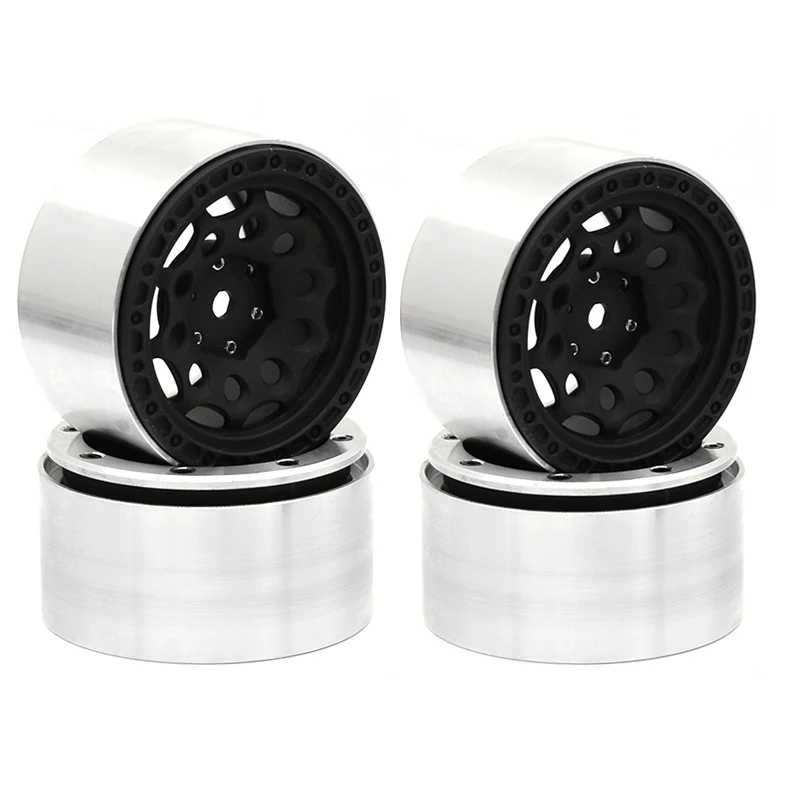 4pcs 2.2 Inch Beadlock Wheel Rims & Rubber Tire for 1/10 RC Rock Crawler Axial SCX10 W26