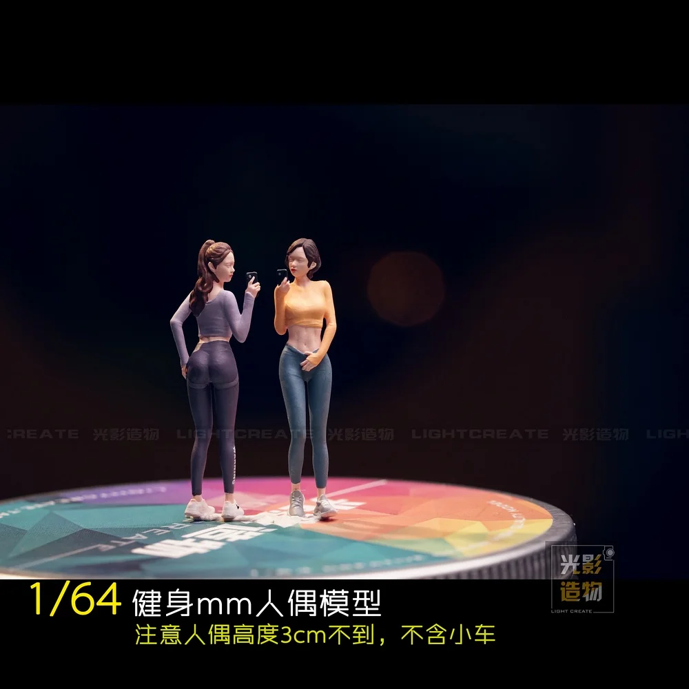 

1:64 puppet model fitness yoga girl car model scene layout decoration micro-pattern accessories resin figure