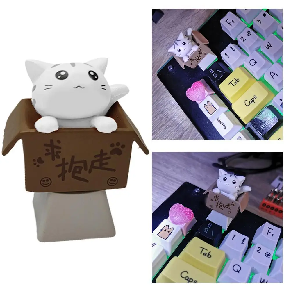 Cartoon Cute DIY Keycaps Esc Mechanical Keyboard Caps Cat Mini Lovely Personalized Custom Key Gamer images - 6