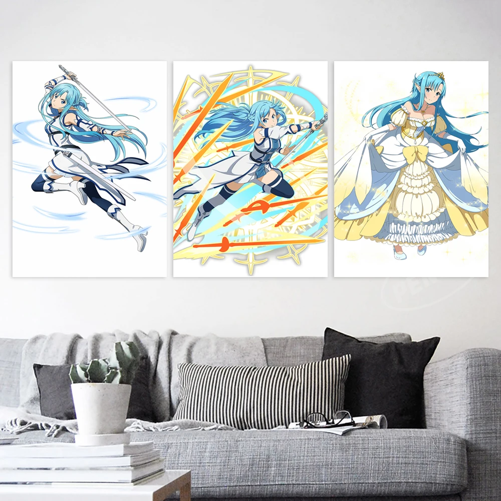 

Hd принты Yuuki Asuna, японские картины, домашний декор, аниме, холст, постер, настенный меч, искусство онлайн для гостиной, без рамки