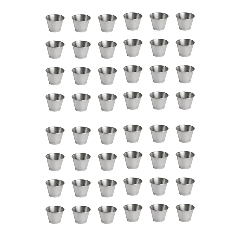 

48 Упаковка, нержавеющая сталь чашки для соуса для приправ, чашки для соуса коммерческого класса, чашки для соуса Ramekin