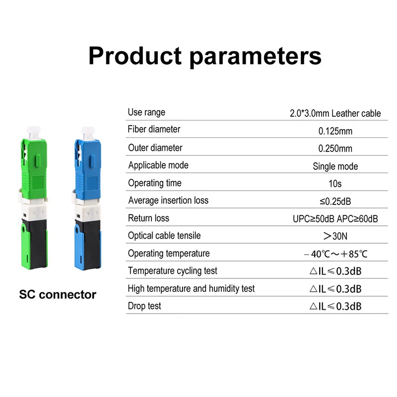 100pcs/lot ESC250D FTTH SC UPC SC APC Optical Fibe Quick Connector SC Fiber Optic Fast Connector Embedded Single-Mode
