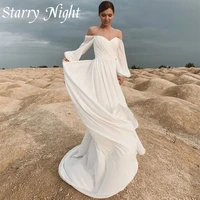 beach a line bridal dresses puff sleeves chiffon bridal gown lace up back dress for bride 2022 vestidos elegantes para mujer