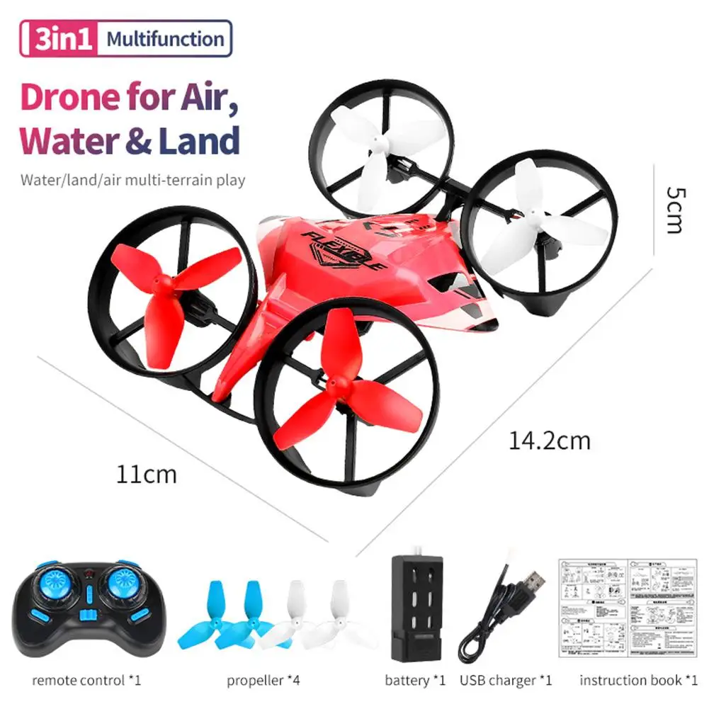 

H113 RC Drone Helicopter Remote Control Vehicle Stunt Toys 360-Degree Flipping Air Water Waterproof Cars Toys For Boys