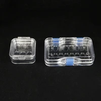 5pc dental lab tooth box with film veneer transparent denture storage box with hole membrane dentist false tooth container case