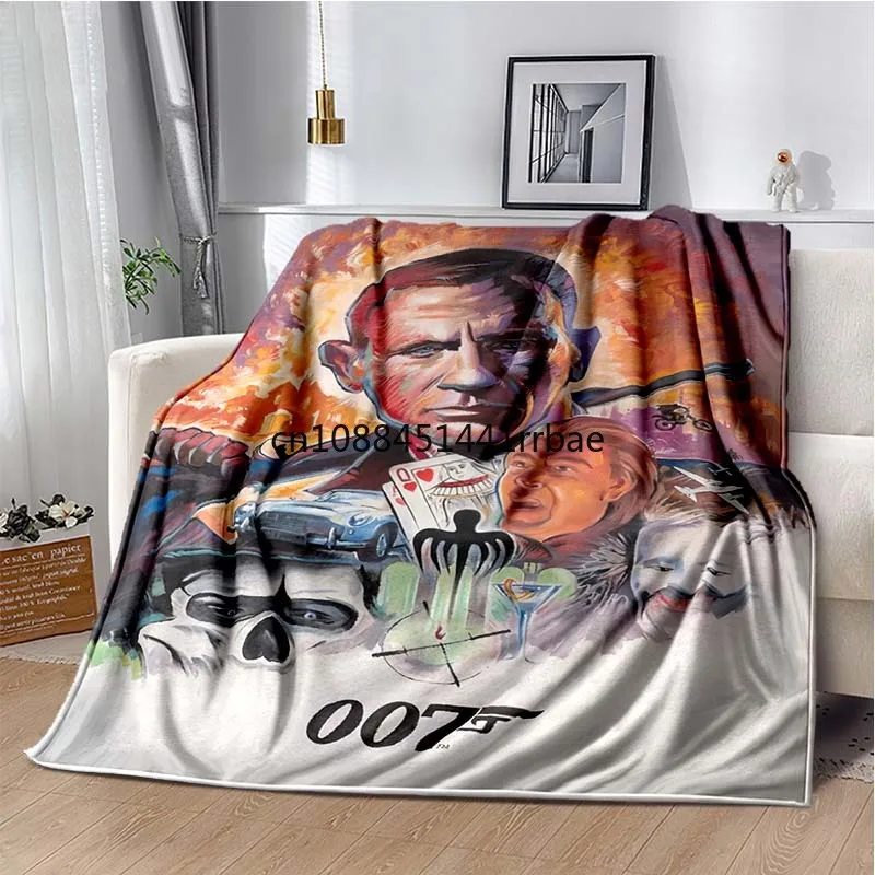 Фото Шпионские фильмы-007 Плакатные одеяла, одеяло, для спальни, гостиной, дивана, кровати, офисной машины, подарок для геймера №4