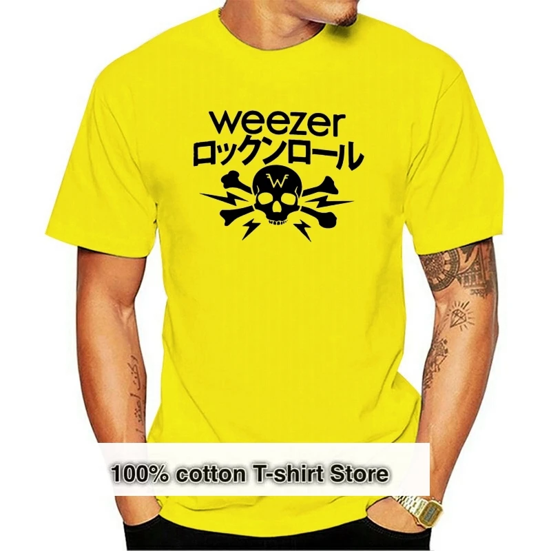 

Белая футболка Weezer Kanji с изображением черепа, кросс-костей, новинка для мужчин и женщин, мягкая футболка с принтом, ретро топы с графическим р...