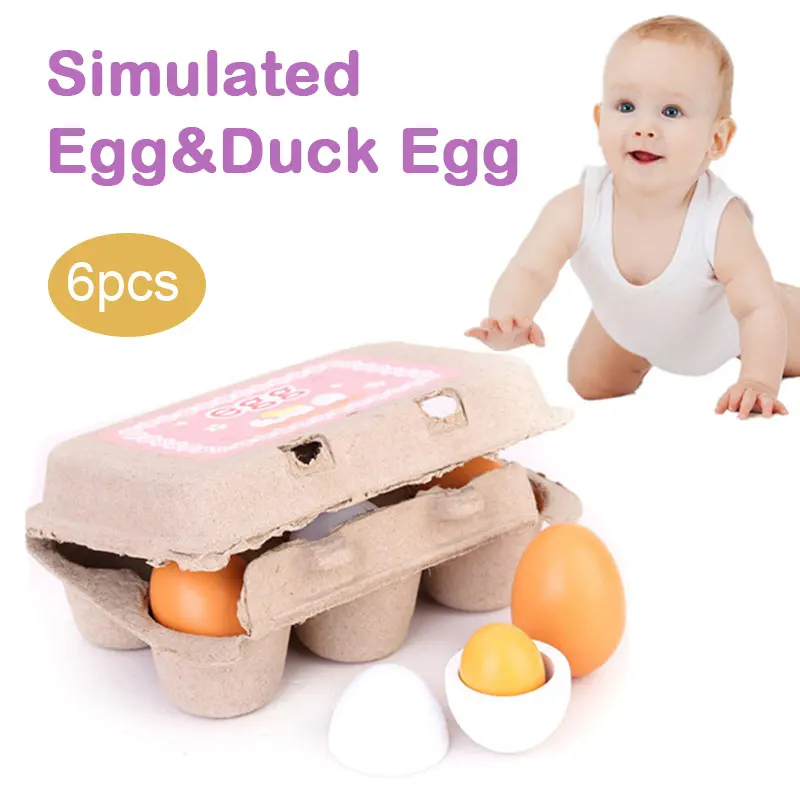 6 шт. детская деревянная игрушка яйца - купить по выгодной цене |