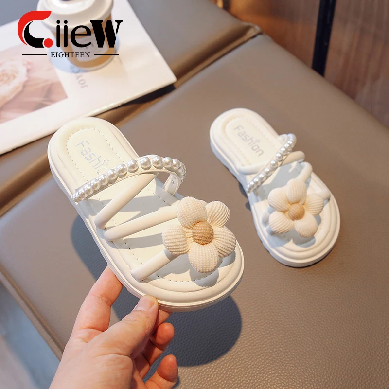 

Тапки для девочек размеров 26-36, элегантные летние сандалии для детей, детская обувь с мягкой подошвой для девочек