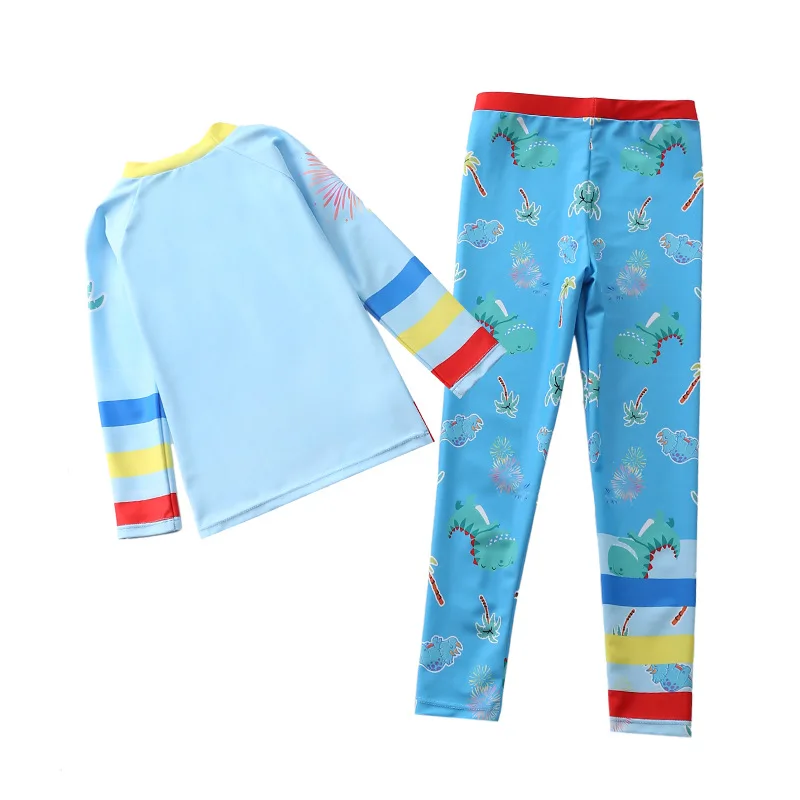 Swimwear Boys Long Sleeve Rash Guard Children's Swimsuit Full Cover Sunscreen Bathing Suit Kids Summer Beach Swimming Pool Wear