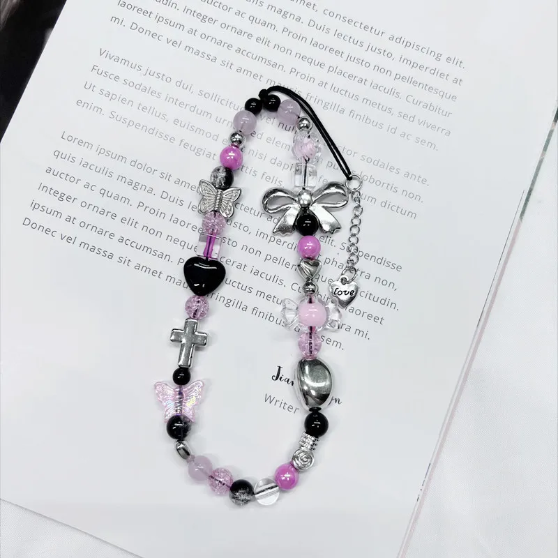 Модное украшение для телефона Y2K: Милая цепочка с любовным медвежонком -