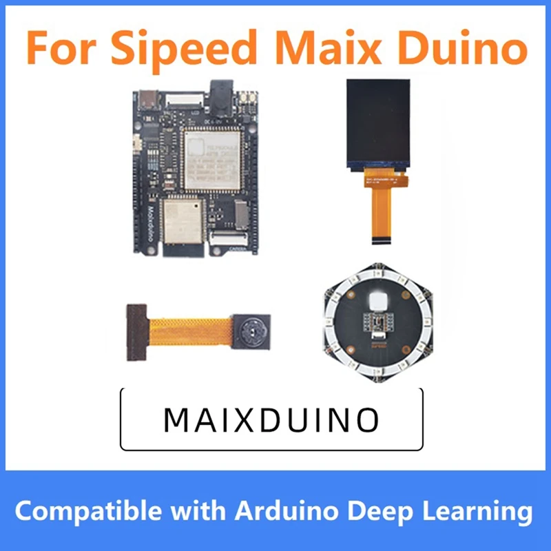 

1 комплект для Sipeed Maix Duino, макетная плата K210 RISC-V AI + набор ESP32, модуль в сборе с камерой и экраном 2,4 дюйма + микрофон