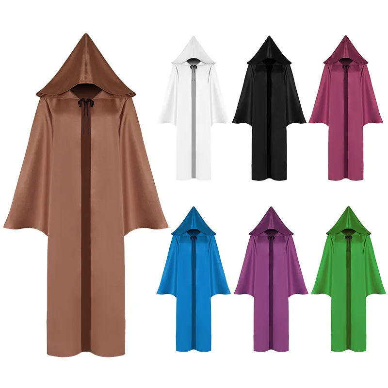 

Children's Adult Cloak Men Hooded Cloak Priest Robes Knight Death Ghost Vampire Devil Demon Cosplay Costumes Halloween Costume