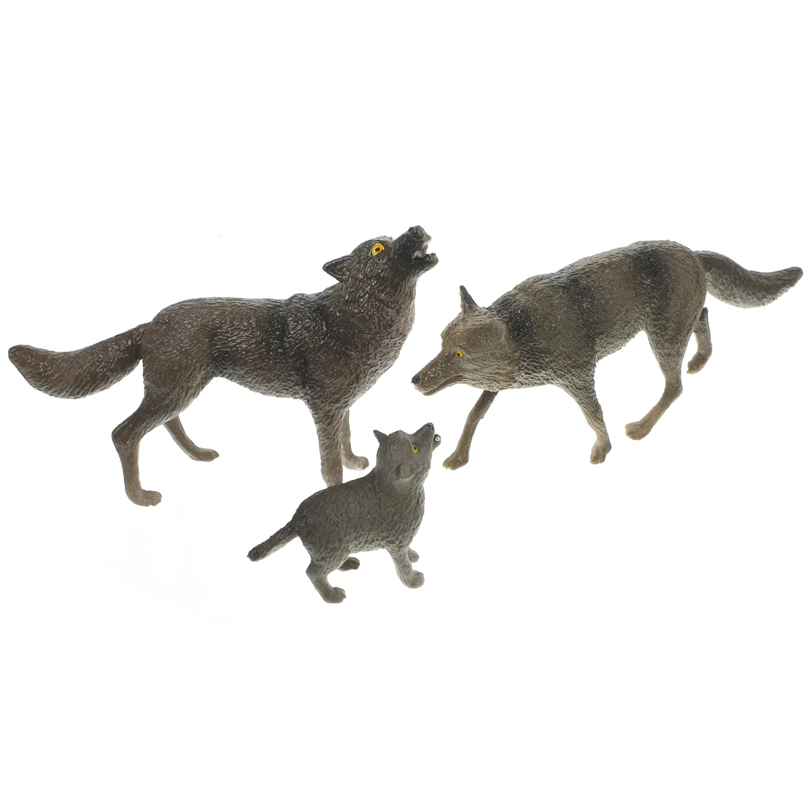 

3 шт., фигурка волка, украшение волка, украшение для дикой природы, искусственная пластиковая деталь