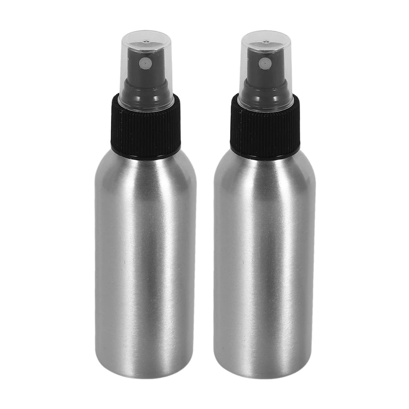 

4PCS 100ML Aluminum Mist Spray Refillable Empty Bottle Perfume Atomizer Silver