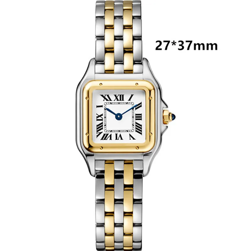 

2023 High Quality Luxury Brand Classic Color Dial Diamond Panthere Fashion Women Watch Ladies Quartz Rose Gold Black Blue leathe