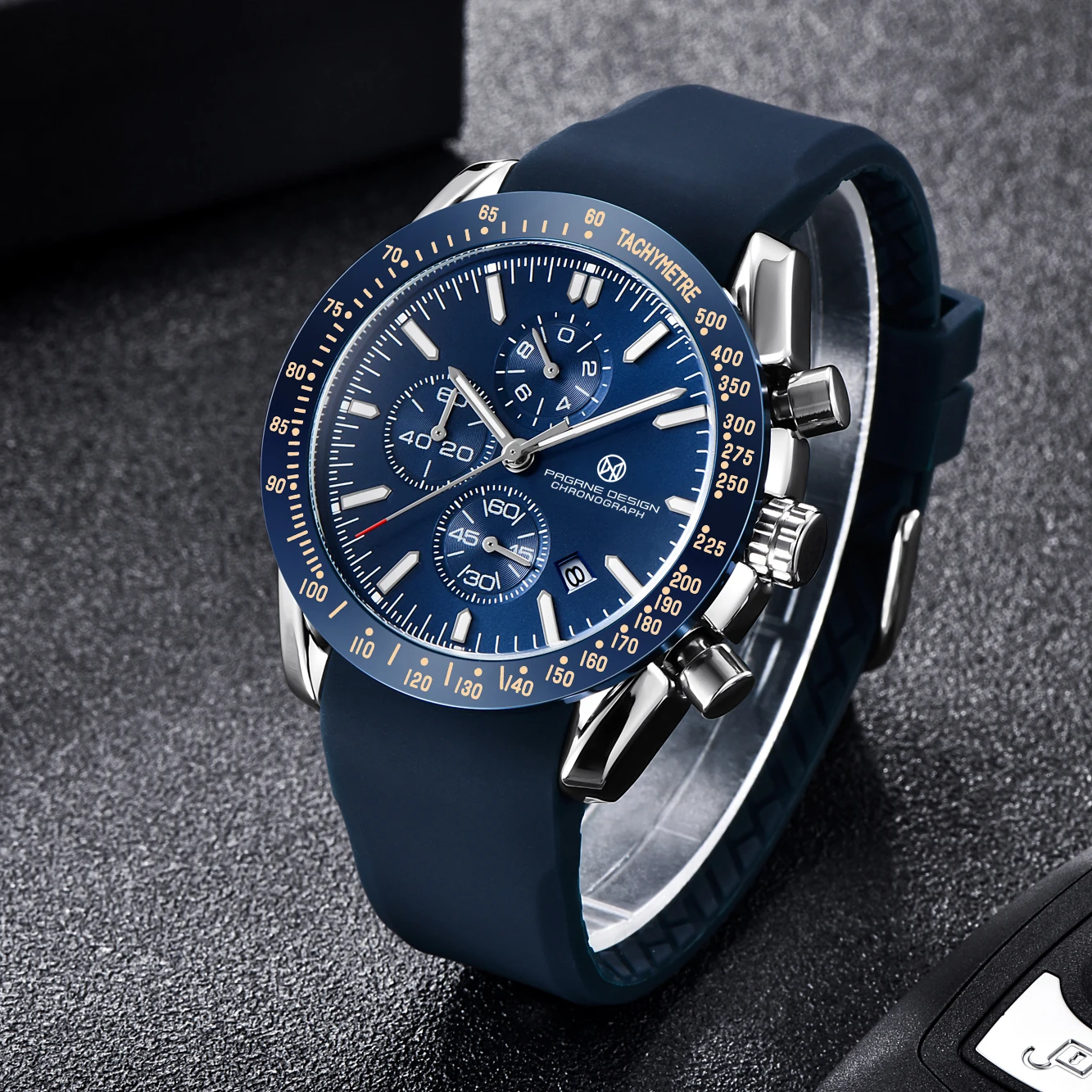2023 Europe and the United States fashion explosive fashion business men's quartz watch sapphire steel timing cross-country spor