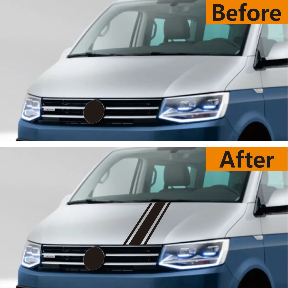 Виниловые наклейки на капот Volkswagen VW Transporter T6 T5 Caravelle Multivan
