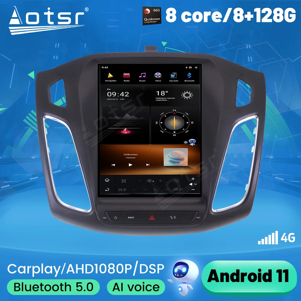 Экран Tesla G6 для Ford Focus 2012-2018 автомагнитола на Android стереоприемник Авторадио