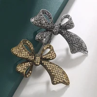 luoler new arrival alloy rhinestone retro bowknot brooch pins for women girls korean fashion clothing brooch jewelry accessories
