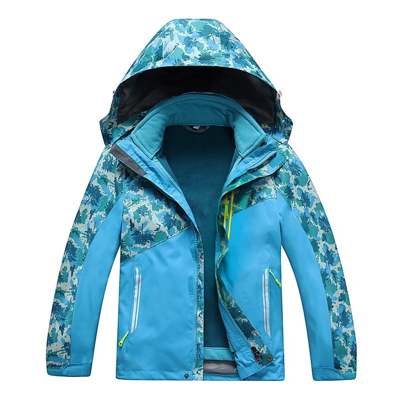 Girls Waterproof Boys Brand Contrast Hiking Jackets Therme Child Coat Children Snowsuit Kids 2 in 1Skiing Outfits 4-14 Years