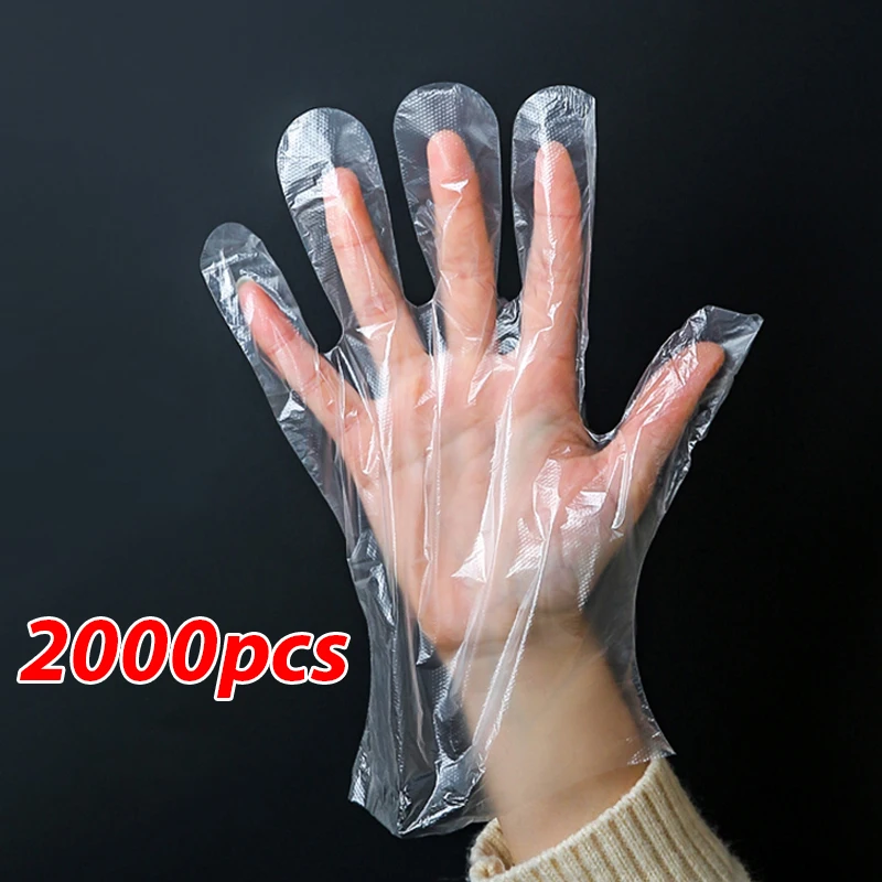 

Одноразовые перчатки 2000 шт., прозрачные экологически чистые пластиковые перчатки для ресторана, барбекю, кухни, сада