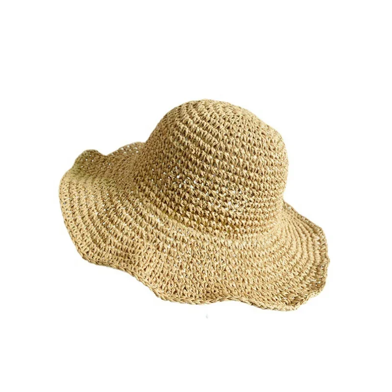 

Шляпа от солнца с широкими полями женская, Соломенная Панама с мягкими полями, Пляжная Панама, головной убор с плетением, для лета