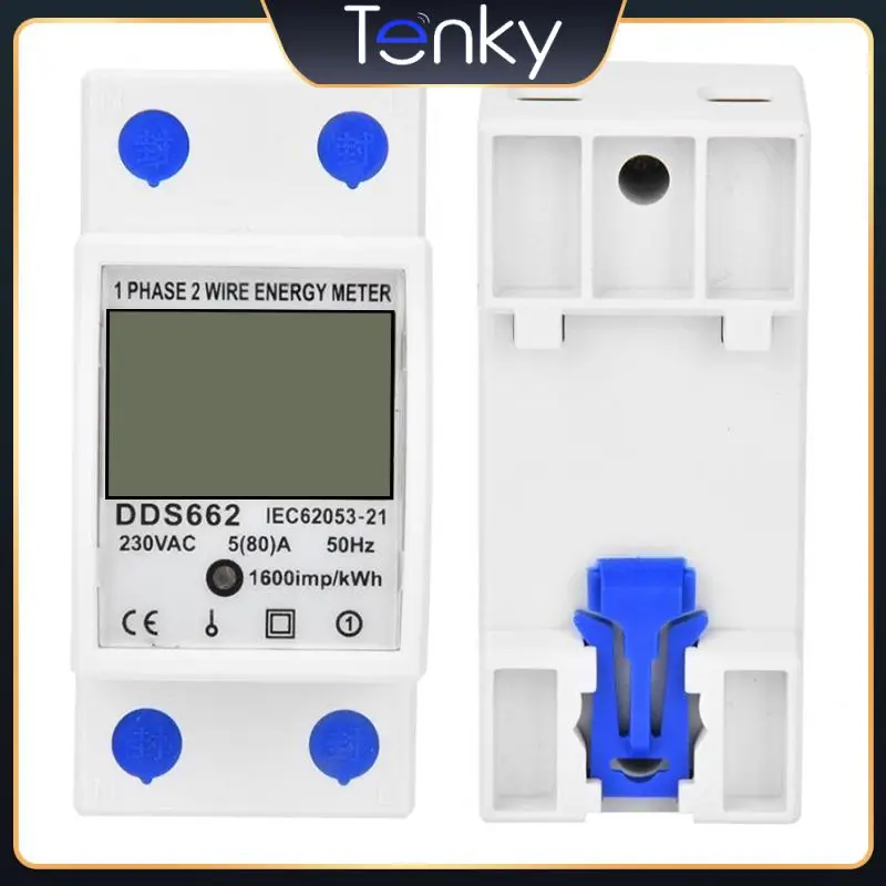 

Two Wire Wattmeter Power Consumption Energy Meter Single Phase Energy Electric Meter Ac 230v 50hz Electric Din Rail Backlight