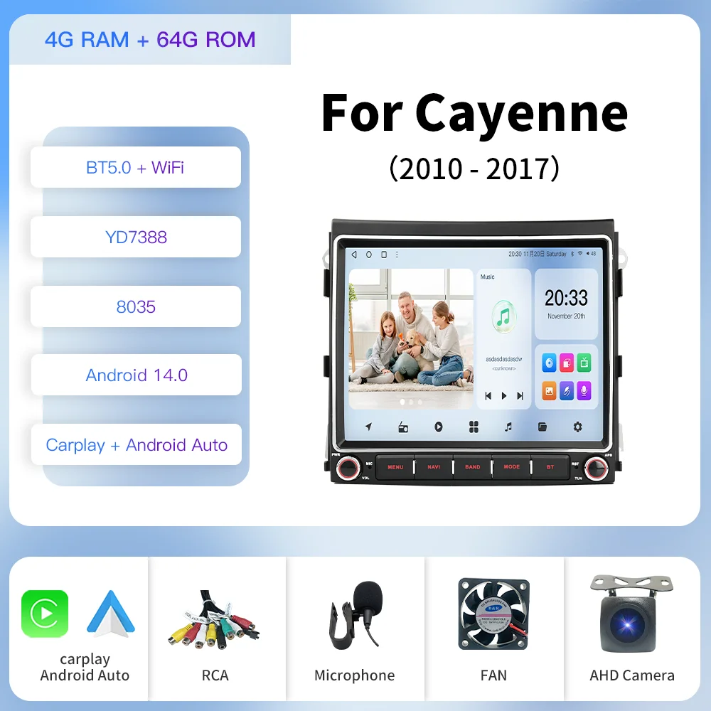 

Мультимедийная магнитола Kapud на Android 12, 8,4 дюйма, для Porsche Cayenne 958 2010-2016 CarPlay SWC, GPS-навигация, автомобильное аудио, стерео DSP