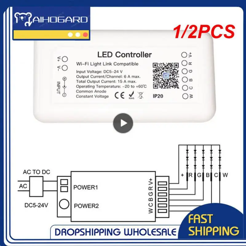 

1/2 шт., смарт-контроллер Tuya Zigbee, RGB + CCT, 6 контактов