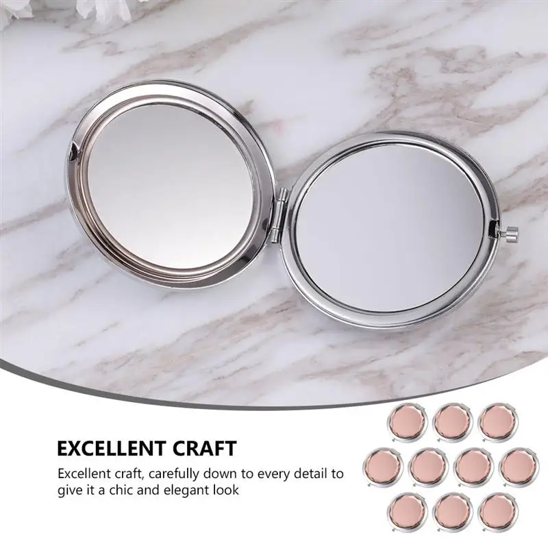 Складное компактное зеркало карманного размера 10 шт. двухстороннее для макияжа