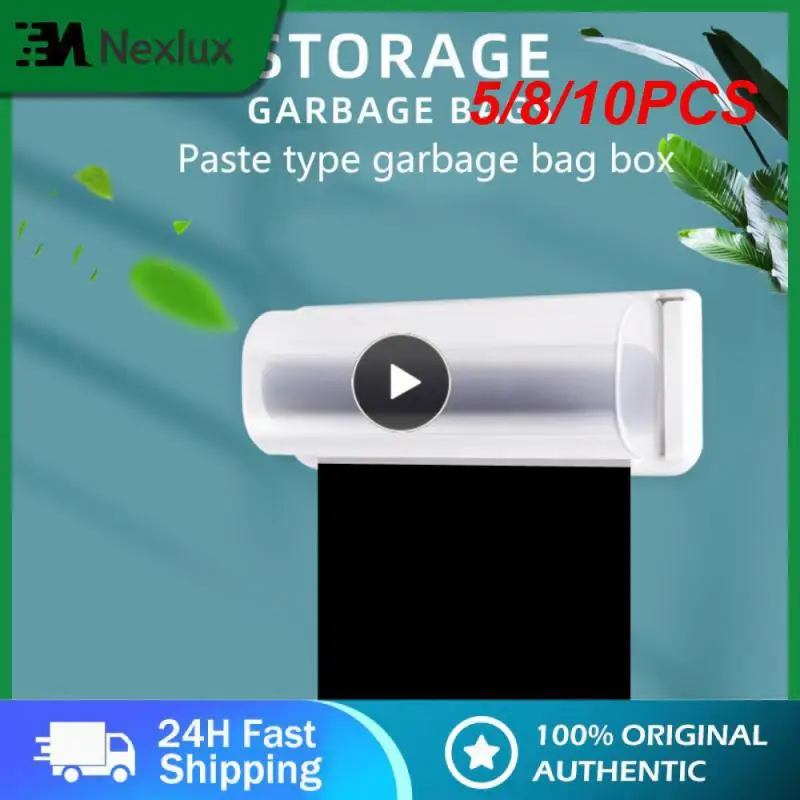 

10PCS Garbage Bag Storage Box Wall Shelf Bathroom Storage Kitchen Organizer Plastic Boxes Removable Traceless Finishing Containe