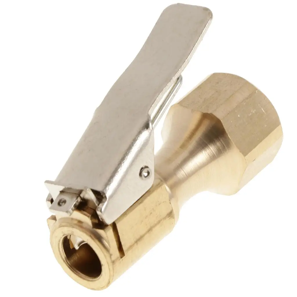 3-1 1/4&quot NPT Brass Tire Inflator Female Air Chuck for Clip Gold