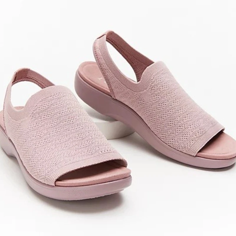Women Sandals Mesh Casual Ladies Wedges Shoes Solid Color Platform Slip-on Female Sandalias Soft Thick Bottom Zapatillas Mujer