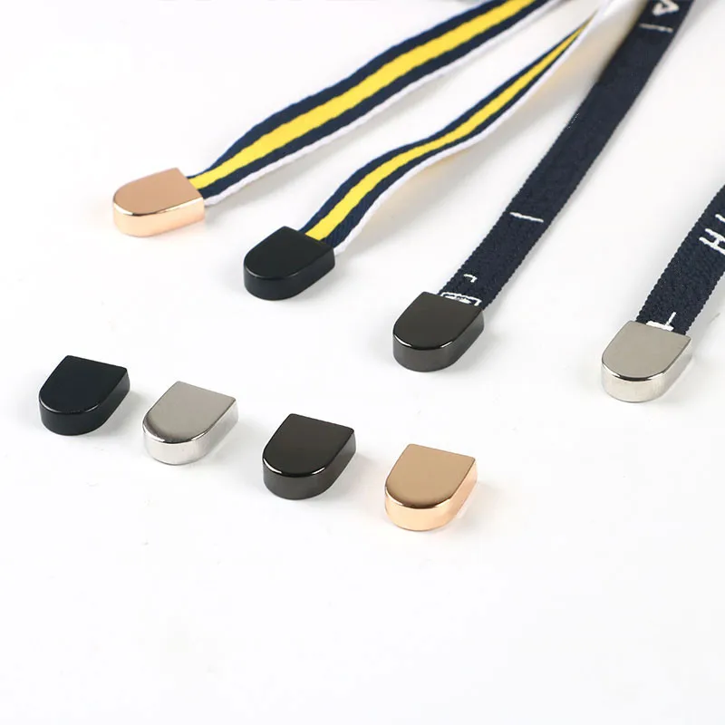 

5pcs/lot Silver Gold Black Cord End Metal Flat Lock Stopper Toggles Clip for Sportswear Shoelace Waist Rope Buckle Accseeories