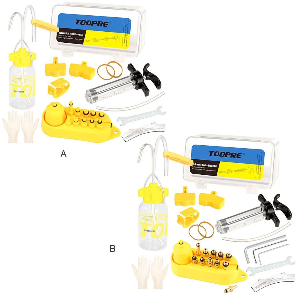 

TOOPRE Bicycle Hydraulic Disc Set Bike Brake Oil Bleed Kit Portable Brake Repair Tool Kit, Basic Nylon Connector Set