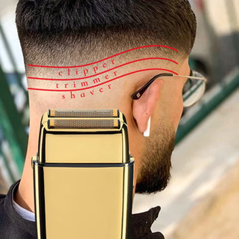 Перезаряжаемая металлическая Бритва для парикмахера бороды мужчин