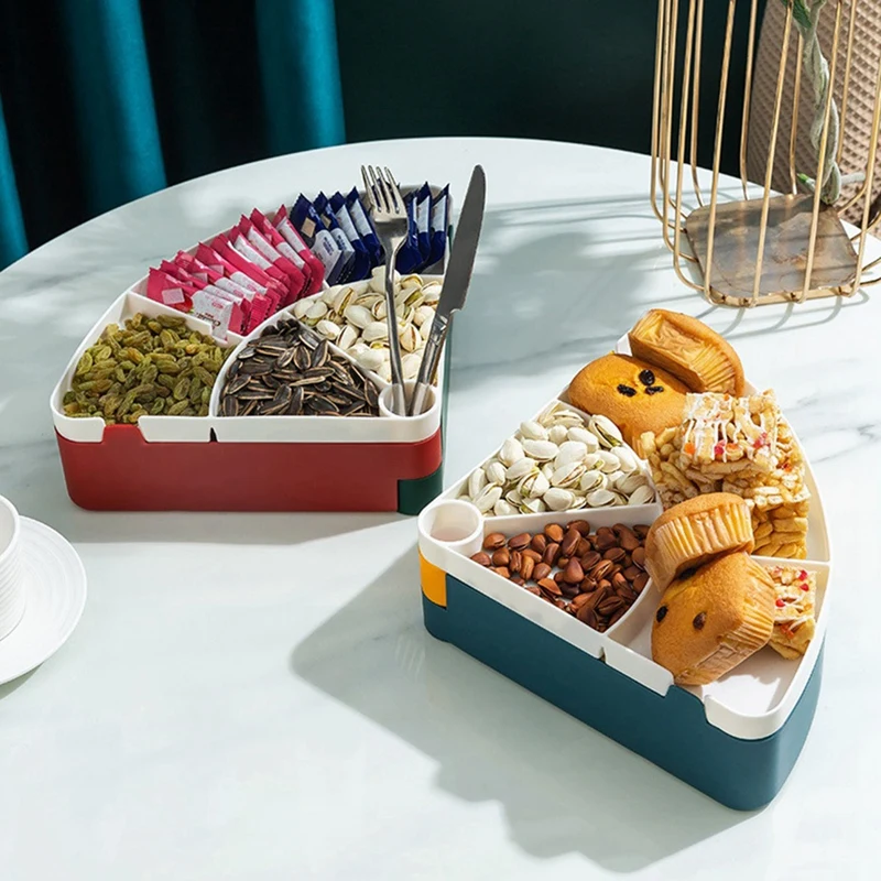 Вращающаяся 2-слойная коробка для конфет чехол орехов хранения закусок контейнер